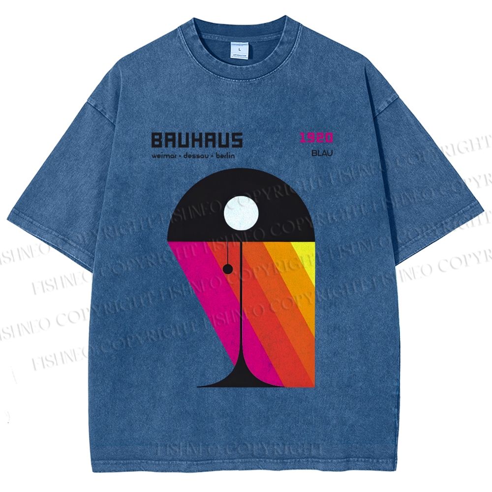 Unisex Bauhaus Design Lamp Printed Washed Tee