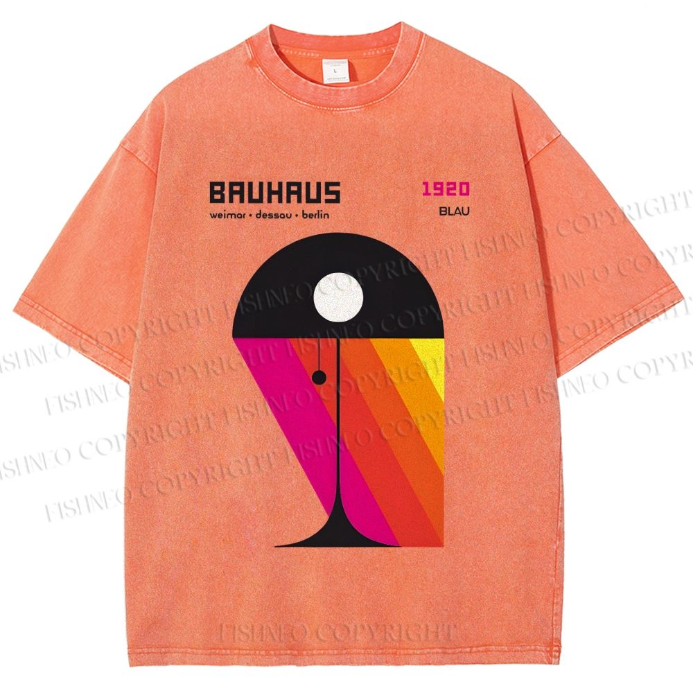 Unisex Bauhaus Design Lamp Printed Washed Tee