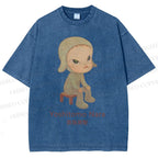 Unisex Yoshitomo Nara Printed Washed Tee