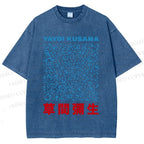 Unisex Japanese Yayoi Kusama Graffiti Printed Washed Tee