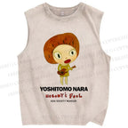 Unisex Yoshitomo Nara Printed Washed Tank Top