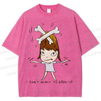 Unisex Yoshitomo Nara Printed Washed Tee