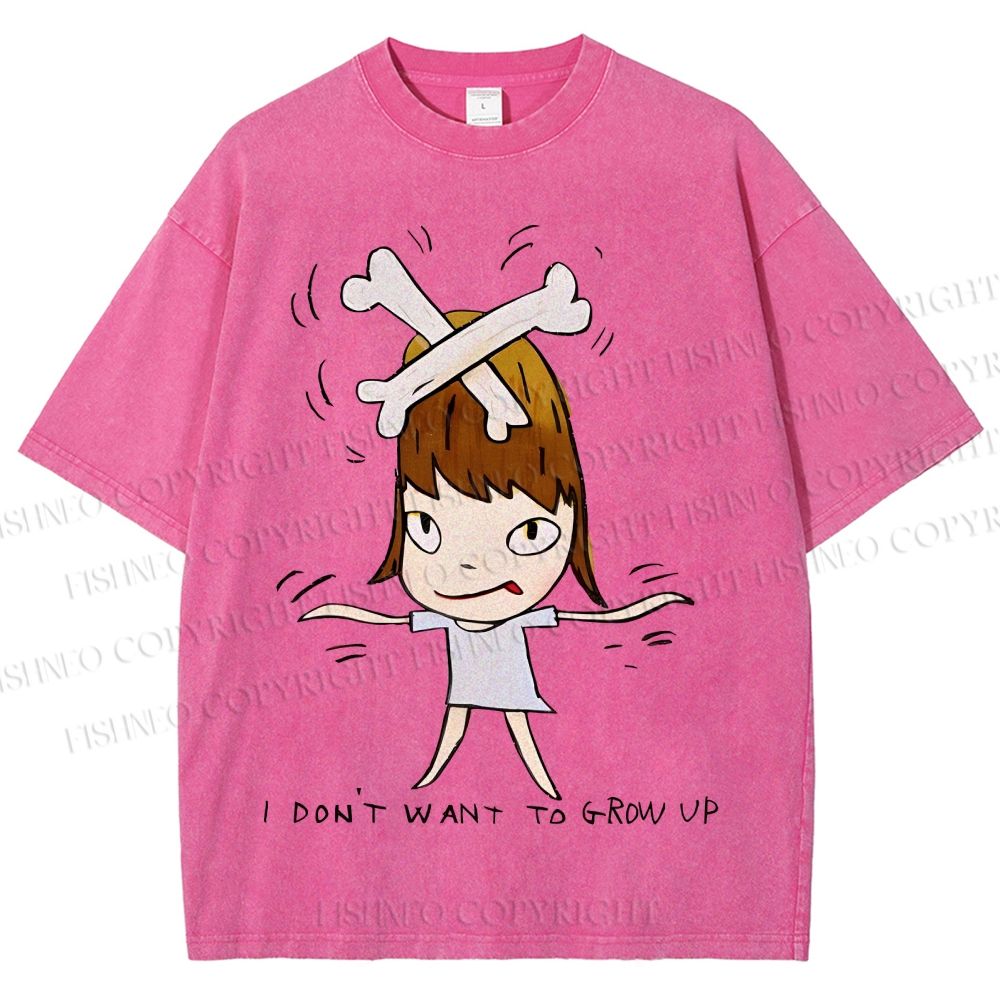 Unisex Yoshitomo Nara Printed Washed Tee