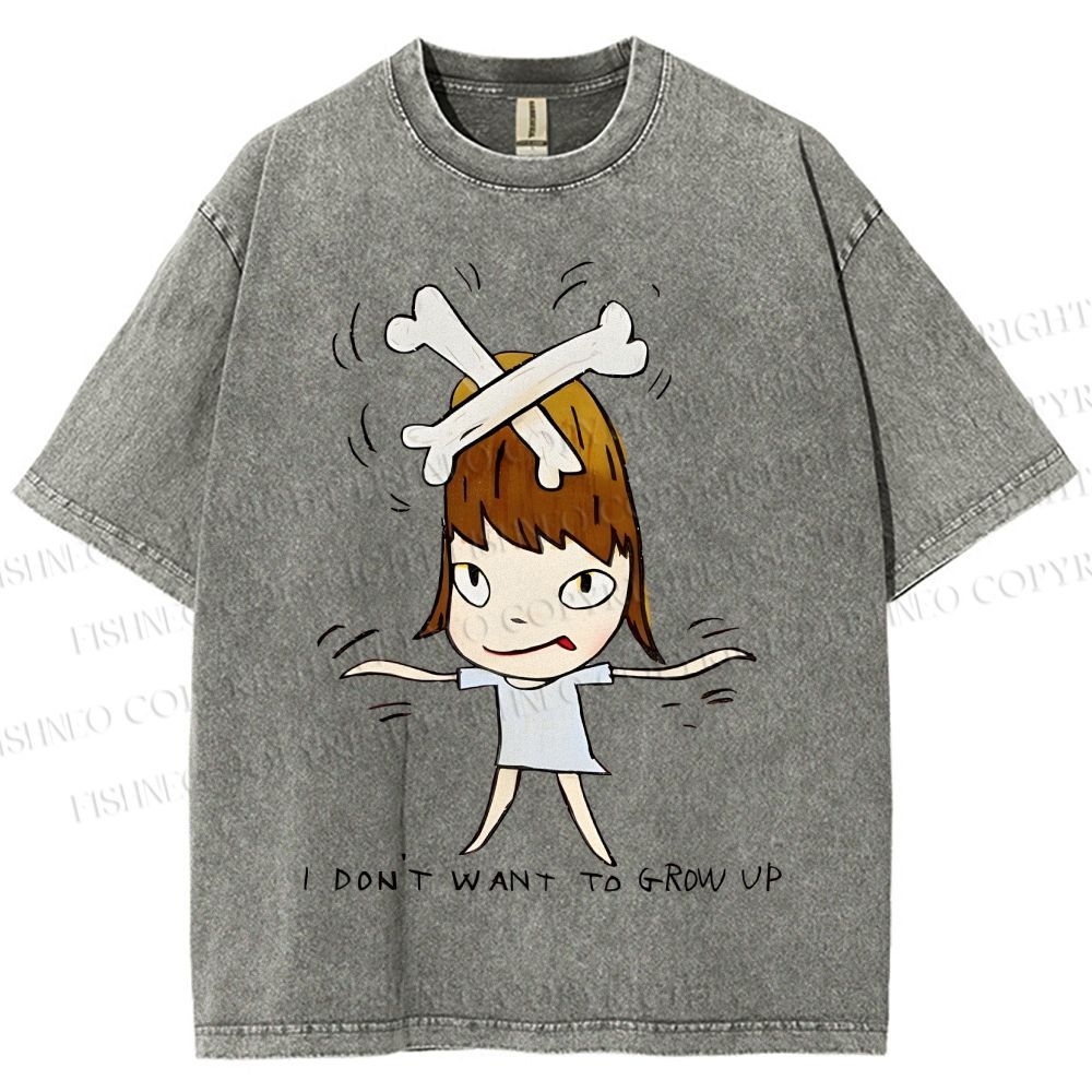 Unisex Yoshitomo Nara Printed Washed Tee