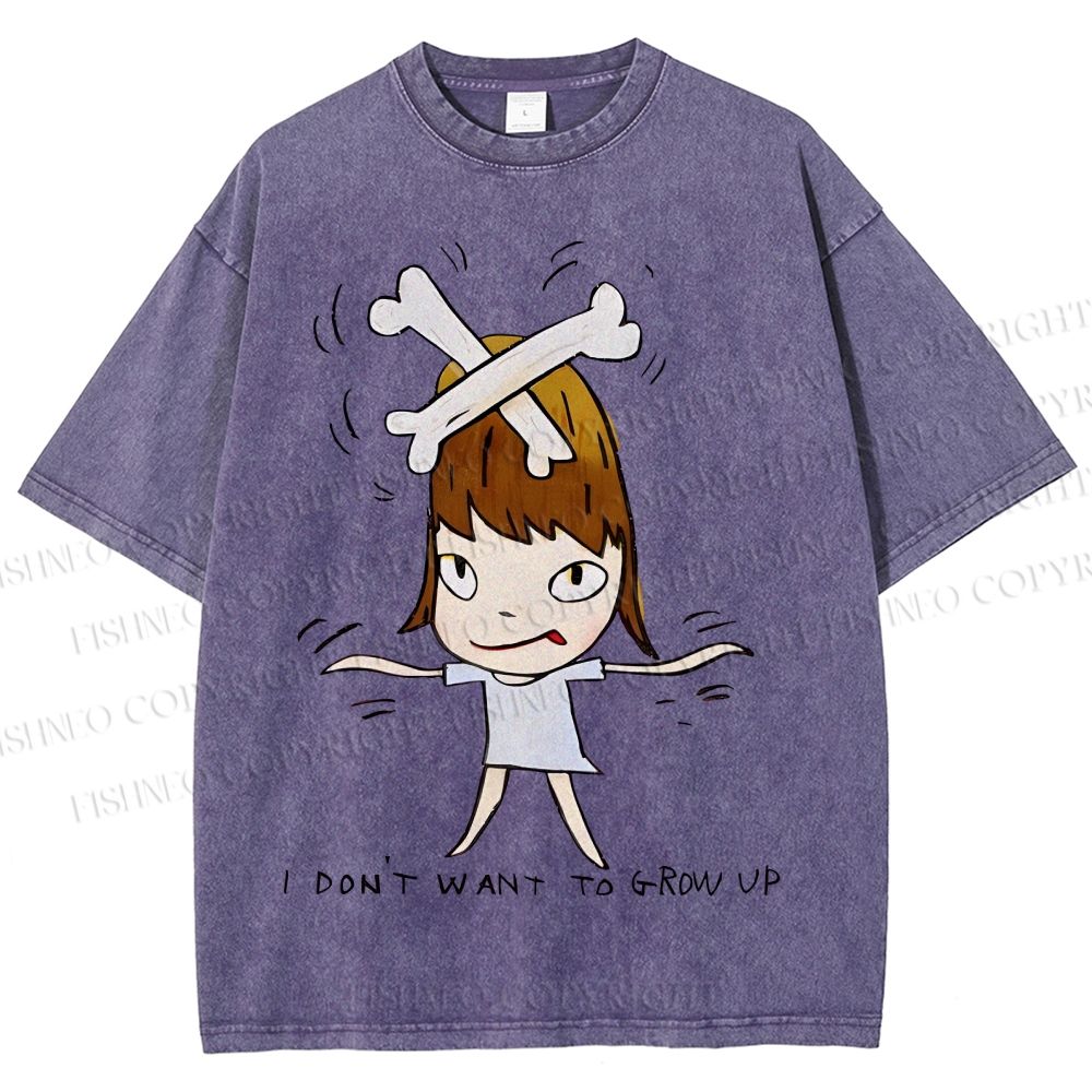 Unisex Yoshitomo Nara Printed Washed Tee