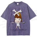 Unisex Yoshitomo Nara Printed Washed Tee