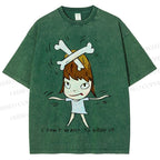 Unisex Yoshitomo Nara Printed Washed Tee