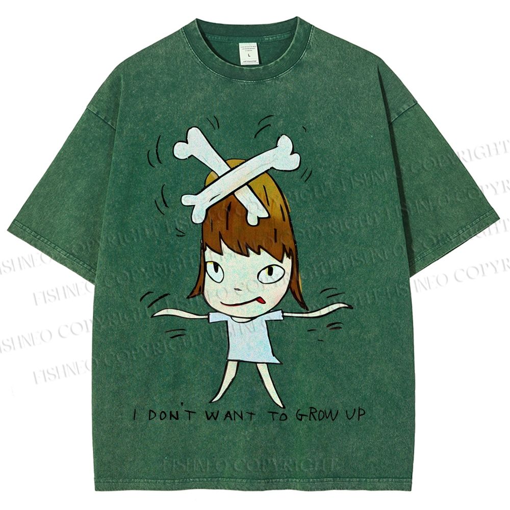 Unisex Yoshitomo Nara Printed Washed Tee