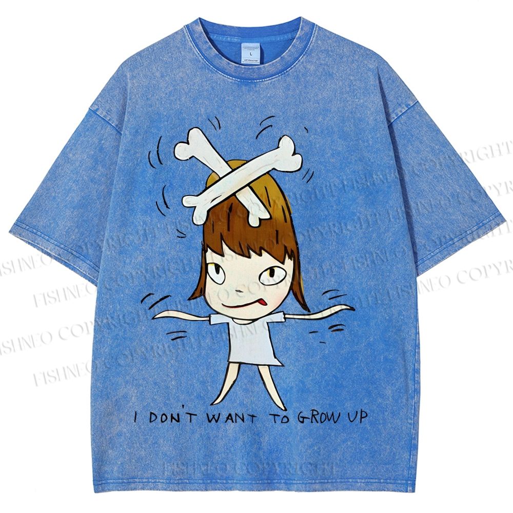 Unisex Yoshitomo Nara Printed Washed Tee