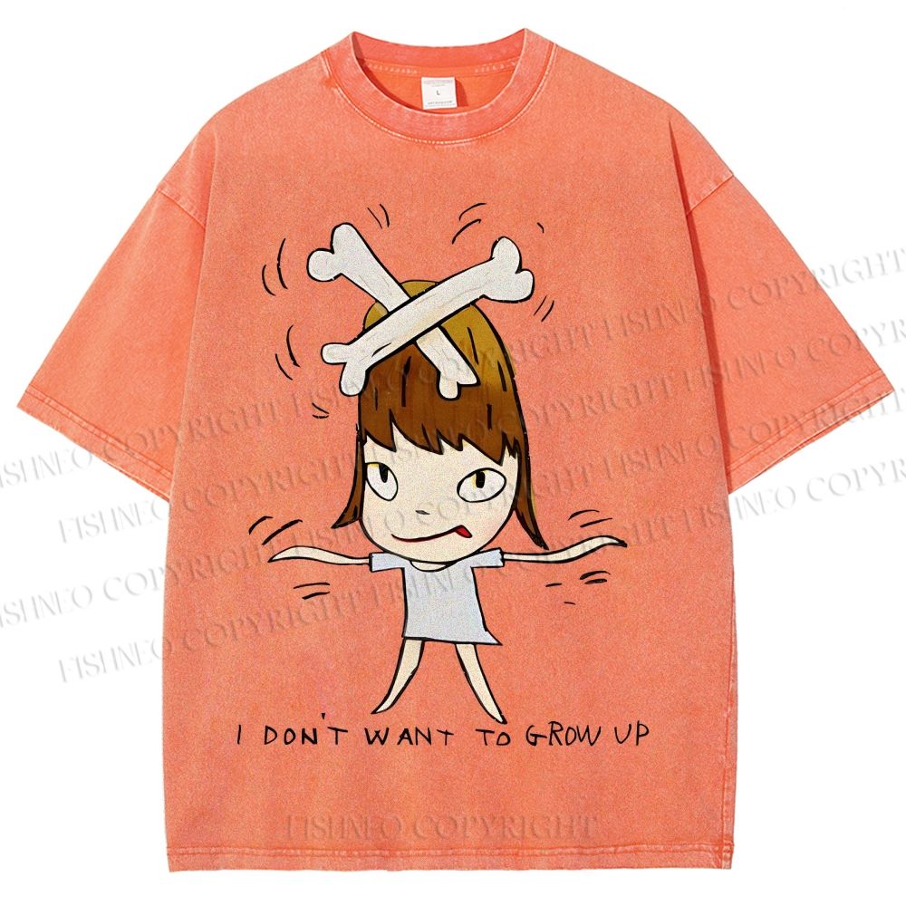 Unisex Yoshitomo Nara Printed Washed Tee