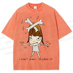 Unisex Yoshitomo Nara Printed Washed Tee