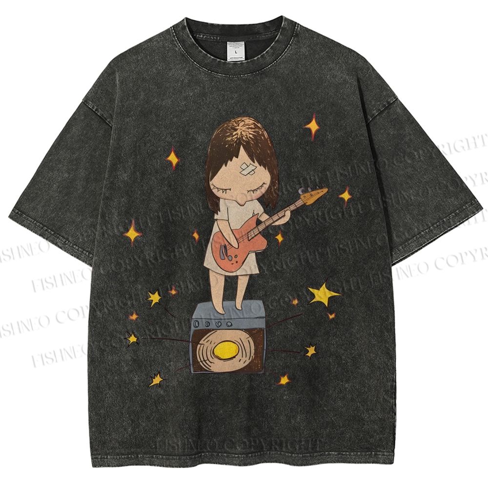 Unisex Yoshitomo Nara Printed Washed Tee