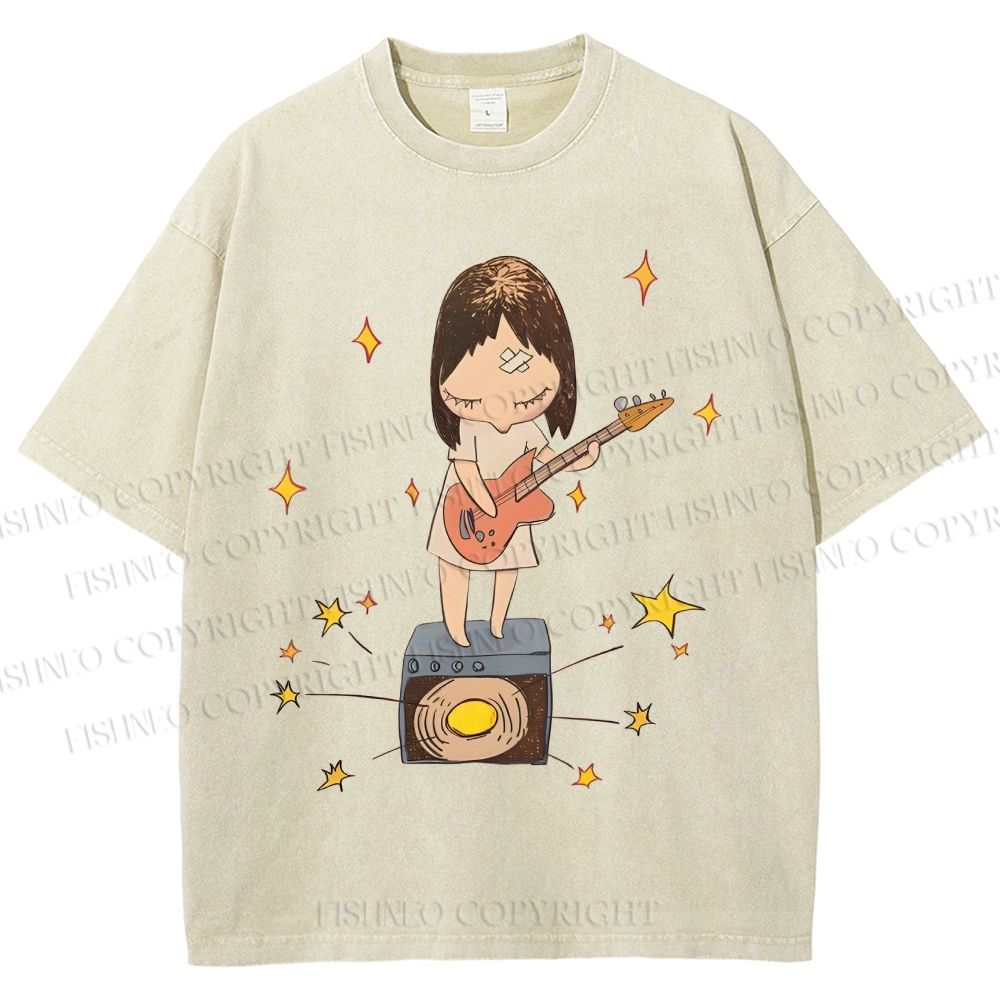 Unisex Yoshitomo Nara Printed Washed Tee