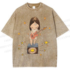 Unisex Yoshitomo Nara Printed Washed Tee