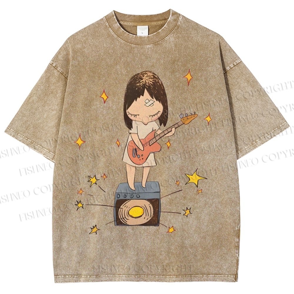 Unisex Yoshitomo Nara Printed Washed Tee