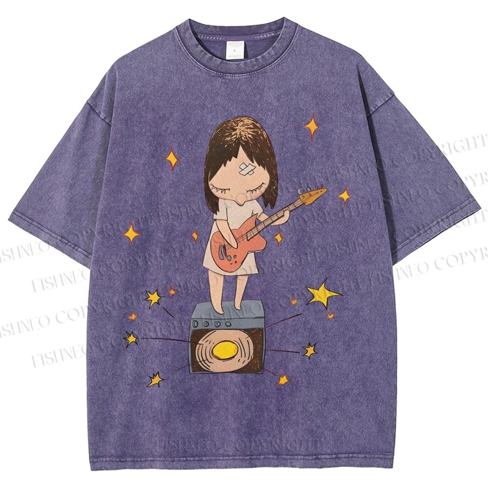 Unisex Yoshitomo Nara Printed Washed Tee