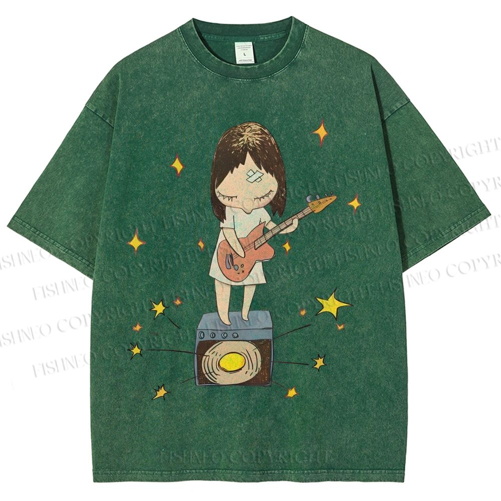 Unisex Yoshitomo Nara Printed Washed Tee