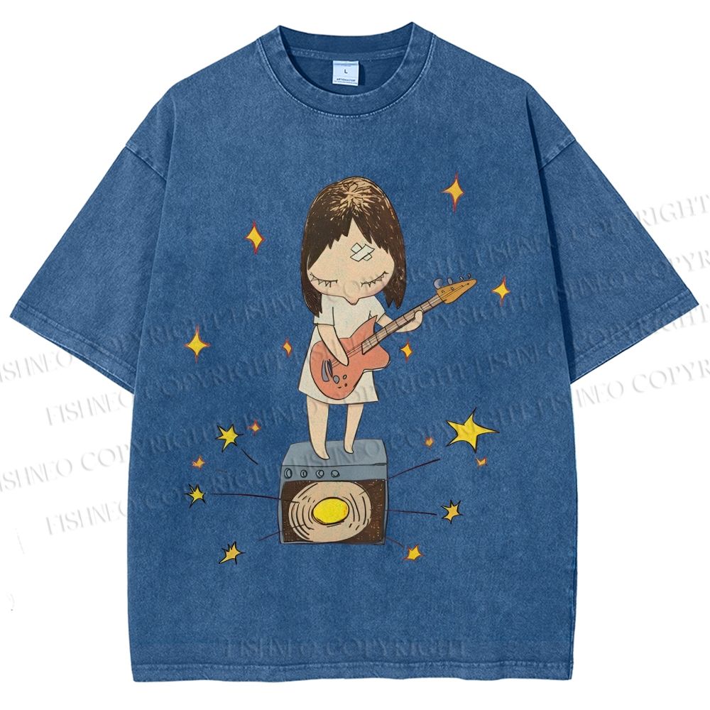 Unisex Yoshitomo Nara Printed Washed Tee