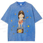 Unisex Yoshitomo Nara Printed Washed Tee