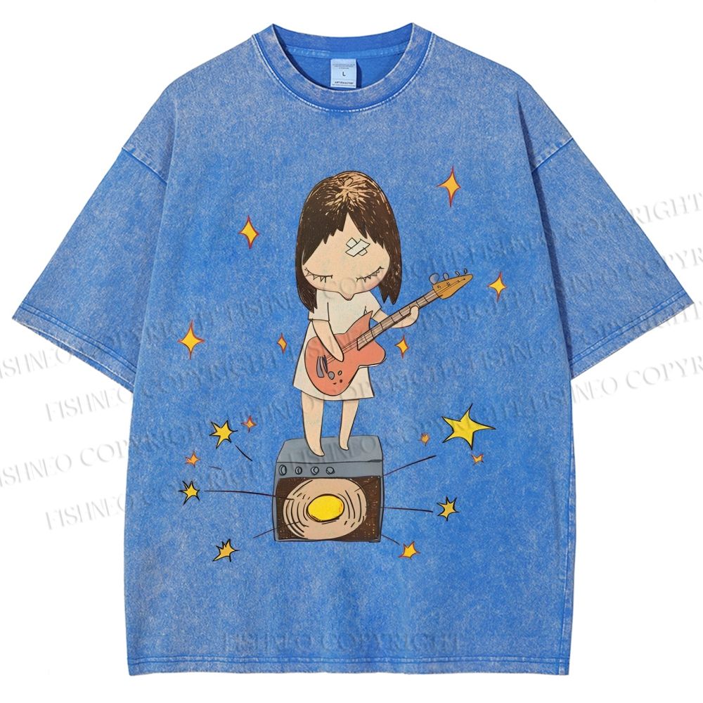 Unisex Yoshitomo Nara Printed Washed Tee