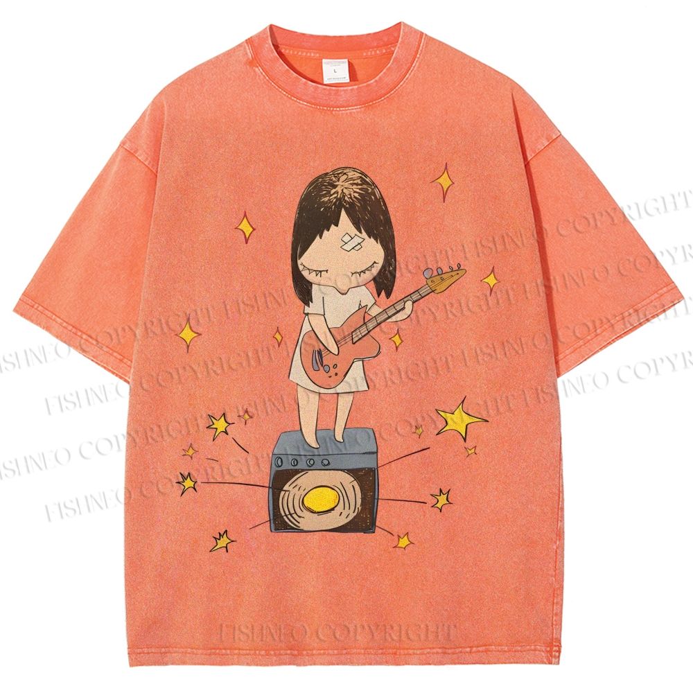 Unisex Yoshitomo Nara Printed Washed Tee