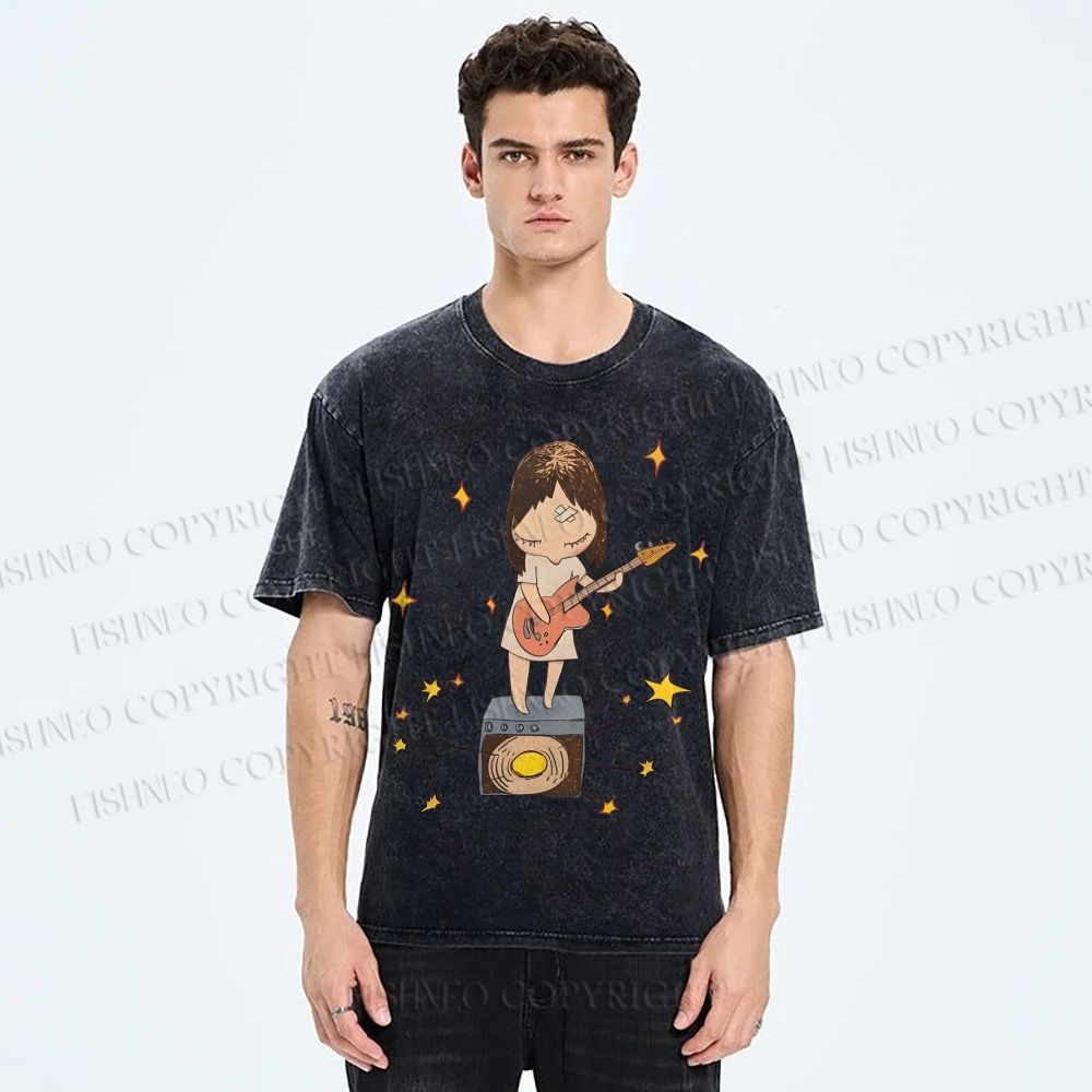 Unisex Yoshitomo Nara Printed Washed Tee