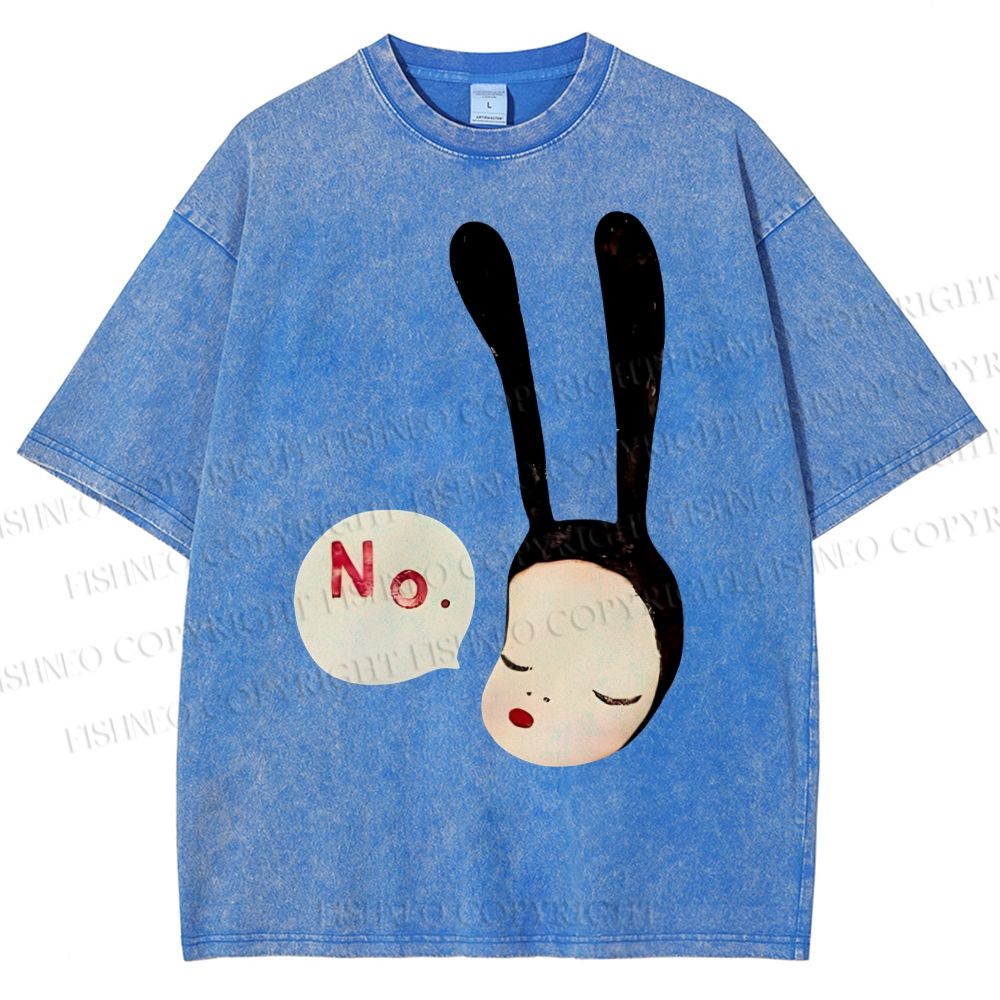 Unisex Yoshitomo Nara Printed Washed Tee