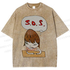 Unisex Yoshitomo Nara Printed Washed Tee