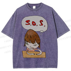 Unisex Yoshitomo Nara Printed Washed Tee