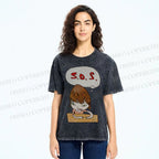 Unisex Yoshitomo Nara Printed Washed Tee