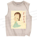 Unisex Yoshitomo Nara Printed Washed Tank Top
