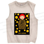 Unisex Yayoi Kusama Printed Washed Tank Top