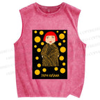 Unisex Yayoi Kusama Printed Washed Tank Top