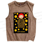 Unisex Yayoi Kusama Printed Washed Tank Top