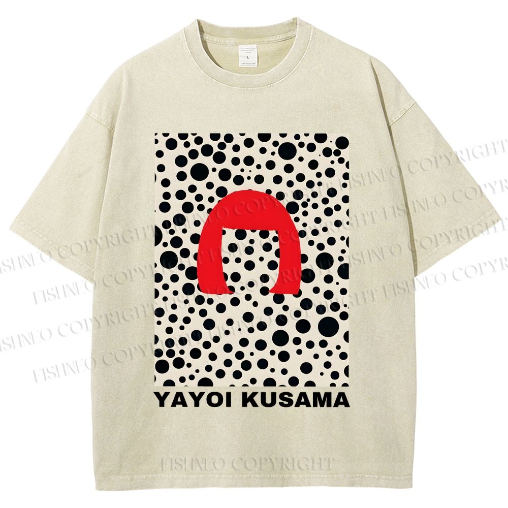 Unisex Yayoi Kusama Printed Washed Tee