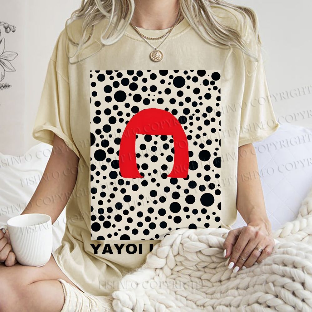 Unisex Yayoi Kusama Printed Washed Tee