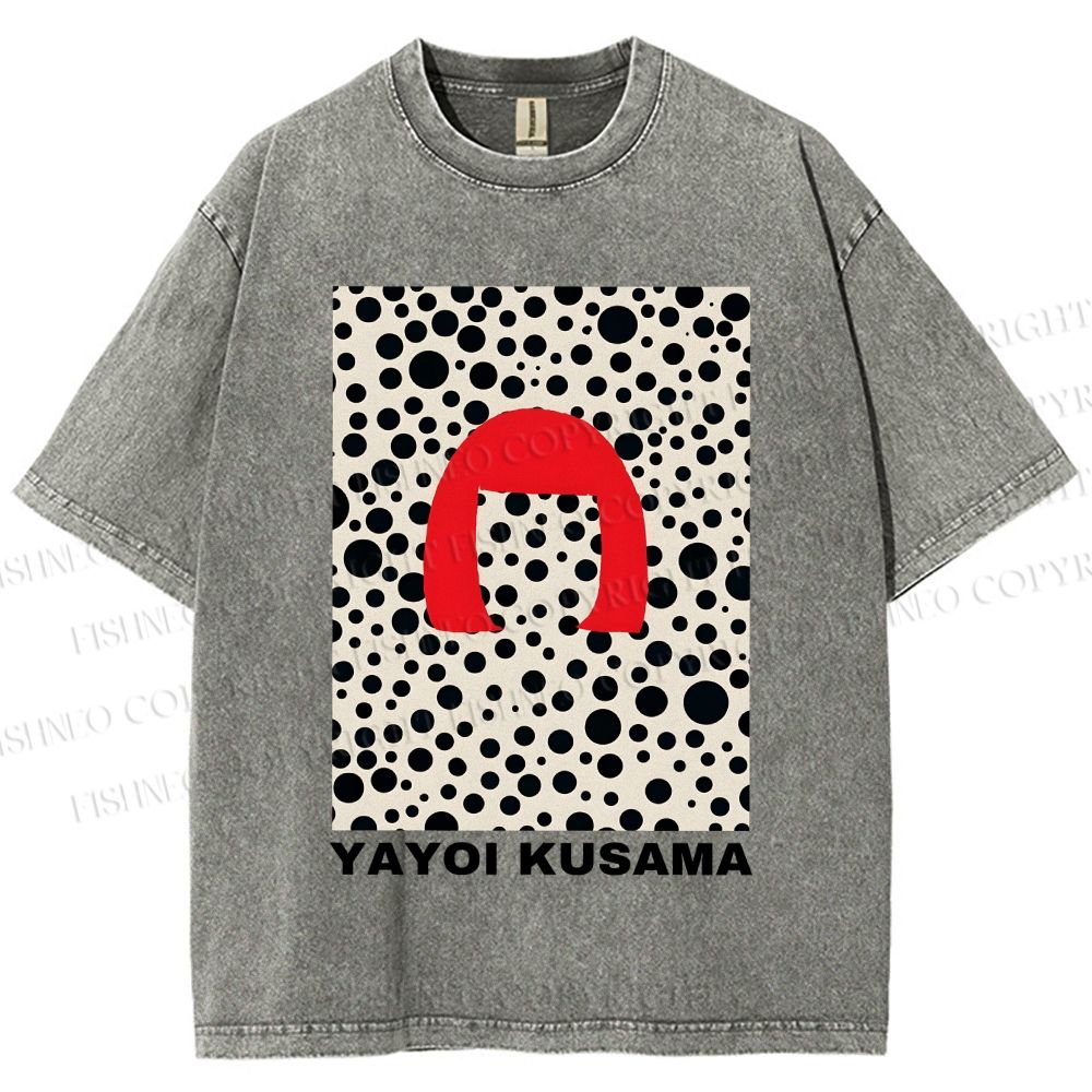 Unisex Yayoi Kusama Printed Washed Tee