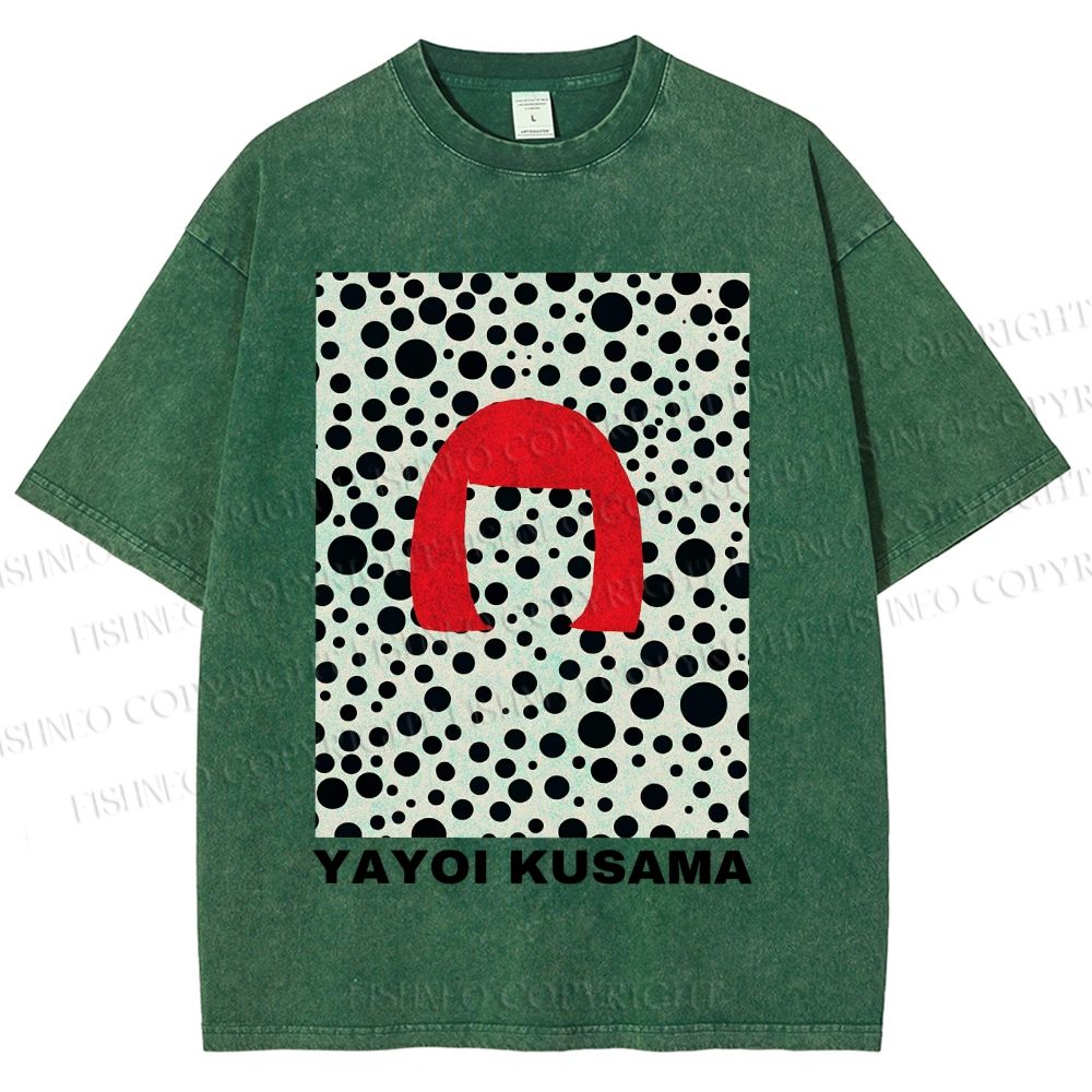 Unisex Yayoi Kusama Printed Washed Tee