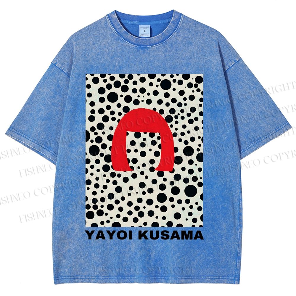 Unisex Yayoi Kusama Printed Washed Tee