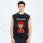 Unisex Yayoi Kusama Printed Washed Tank Top