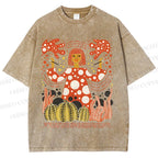 Unisex Yayoi Kusama Pumpkins Printed Washed Tee