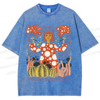 Unisex Yayoi Kusama Pumpkins Printed Washed Tee