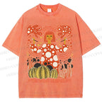 Unisex Yayoi Kusama Pumpkins Printed Washed Tee