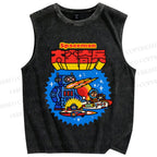Unisex Spaceman Printed Washed Tank Top