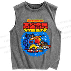 Unisex Spaceman Printed Washed Tank Top