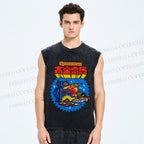 Unisex Spaceman Printed Washed Tank Top