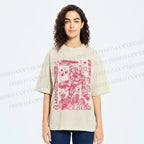 Unisex Vintage Japanese Anime Graffiti Printed Washed Tee