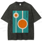 Unisex Bauhaus Design Printed Washed Tee