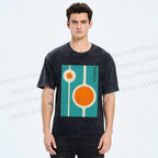 Unisex Bauhaus Design Printed Washed Tee