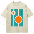 Unisex Bauhaus Design Printed Washed Tee
